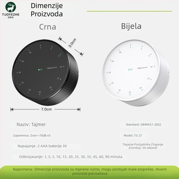 Hronometar/Timer (plastično kućište, funkcija pauze, protisklizni, 1-redni prikaz, 85 g)