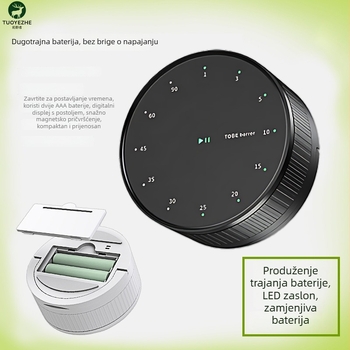 Hronometar/Timer (plastično kućište, funkcija pauze, protisklizni, 1-redni prikaz, 85 g)