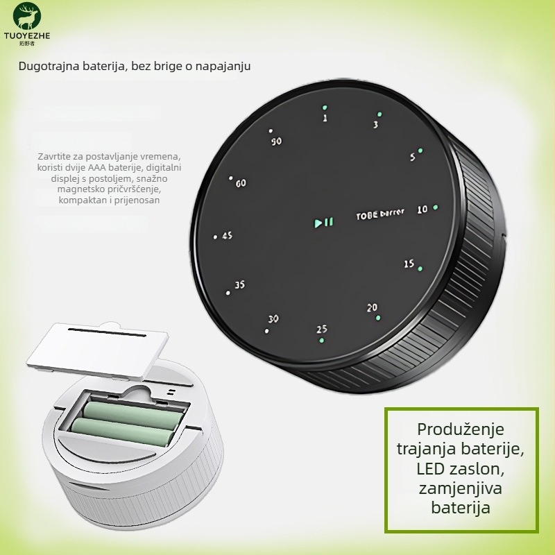 Hronometar/Timer (plastično kućište, funkcija pauze, protisklizni, 1-redni prikaz, 85 g)