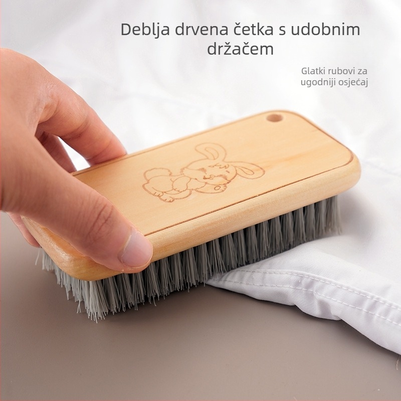 Ming Tong Četka za cipele s čvrstom drškom od drva, za njegu i dezinfekciju, minimalistički stil