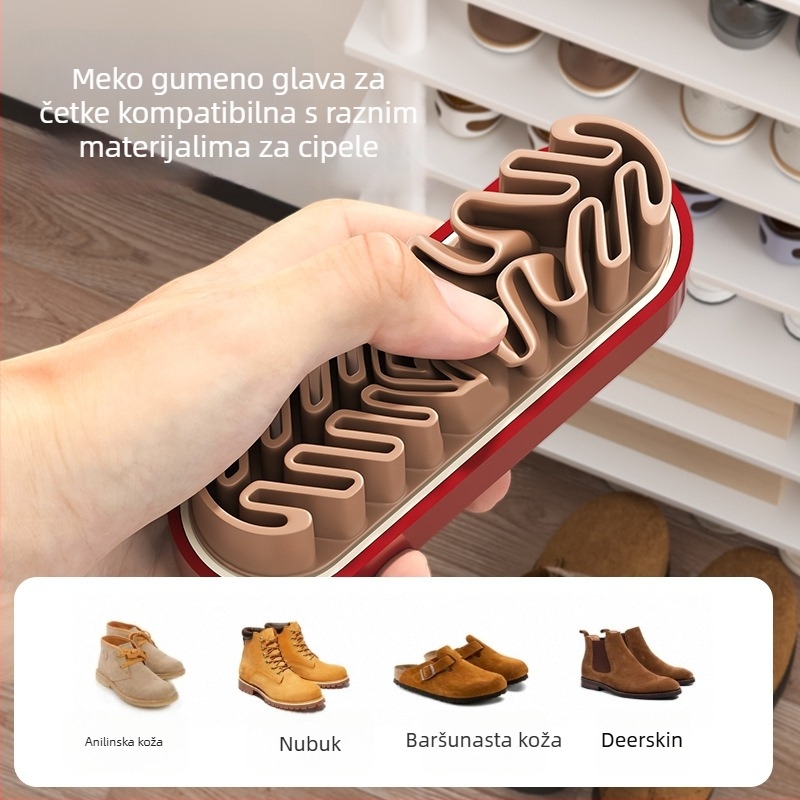 Četka za nubuk tenisice s gumom za čišćenje – nježna njega, dvostruka funkcija