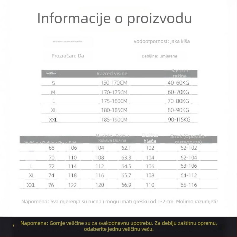Motociklistički set kišne pončo: podijeljeni kišni kaput i kišne hlače, Oxford platno, PU vodootporni sloj, potpuna zaštita tijela za odrasle
