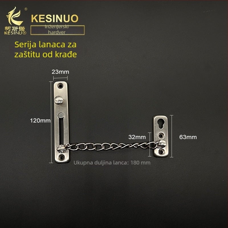 Coosno KSN-009 Nerđajući čelični lanac za vrata, brušeni završni sloj, model KSN-009, marka Coosno, moderni minimalistički stil