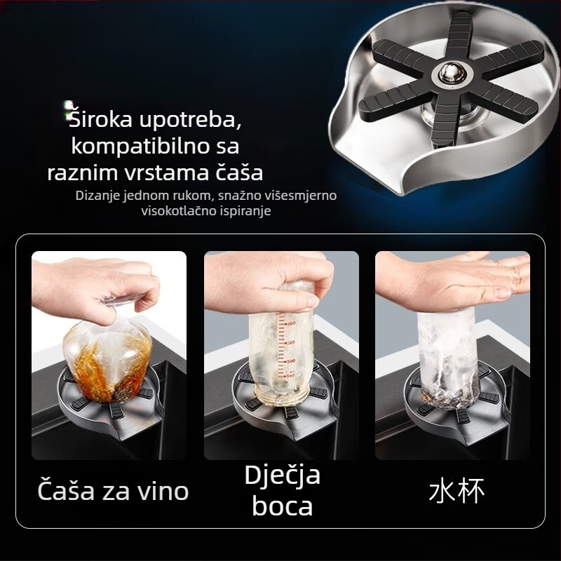 Automatsko visokotlačno pranje čaša za sudoperu — nehrđajući čelik, model HW-XBQ, nominalni tlak 1.6, temperatura 0–90°C, 20 mm ulaz/izlaz