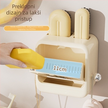 Patentirani 3-u-1 set četkica za odjeću i cipele s držačem za sapun bez bušenja