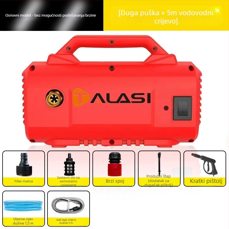 Kućna visokotlačna perač za automobile, 220V, 1200W, maksimalni tlak 100 bar, protok 9 L/min, model T06