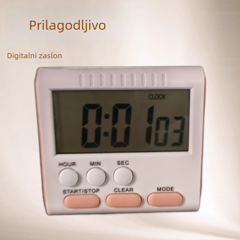 Veliki digitalni štoper s odbrojavanjem vremena, alarmom, kronografom i svjetskim vremenom – LCD zaslon, elektronički pogon, napajanje baterijom