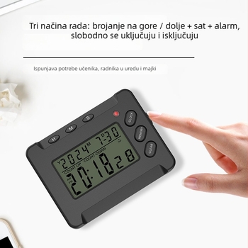 Digitalni kuhinjski timer s LCD zaslonom, elektronički mehanizam, ABS kućište, alarm, magnetska ugradnja