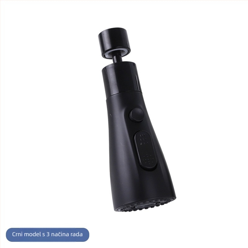 Glava za kuhinjsku slavinu s tri brzine povećanja tlaka i sprječavanja prskanja, 720° rotacija, ABS + nehrđajući čelik, navojno pričvršćivanje