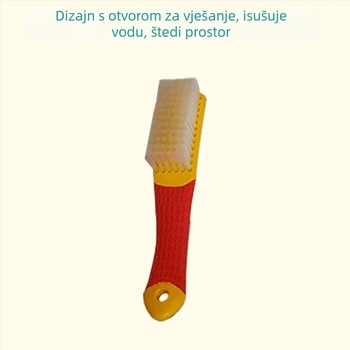 Četka za cipele s produženom silikonskom zakrivljenom držalu protiv klizanja, mekane dlačice, četka s plastičnim vlaknima za višestruko čišćenje