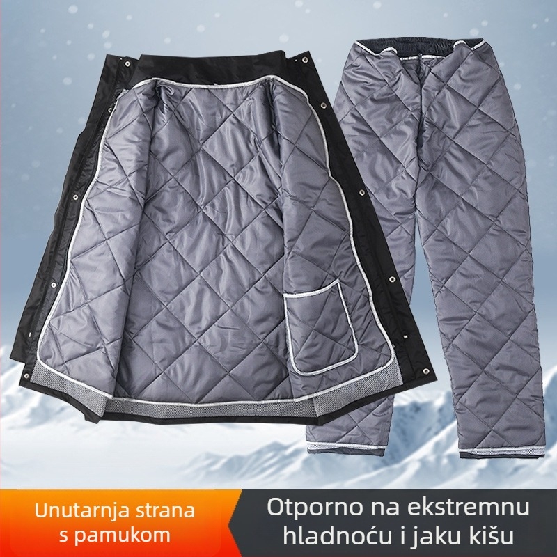 Split kiša kaput i hlače set za odrasle vozače električnih bicikala, univerzalni stil, tkanina Chunya spinning, PVC vodootporni sloj, tiskano logo, težina 2000 g.
