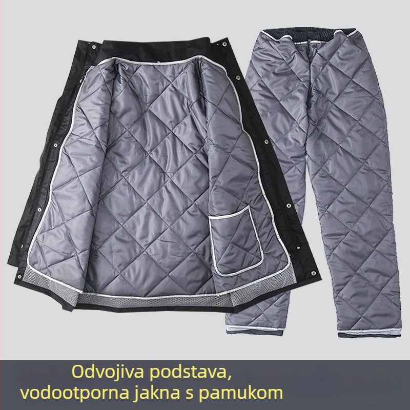 Split kiša kaput i hlače set za odrasle vozače električnih bicikala, univerzalni stil, tkanina Chunya spinning, PVC vodootporni sloj, tiskano logo, težina 2000 g.