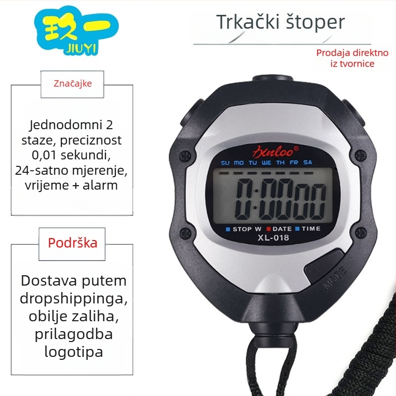 Elektronička štoperica s funkcijom pauze, ABS kućište, protuklizno, za trčanje i fitness
