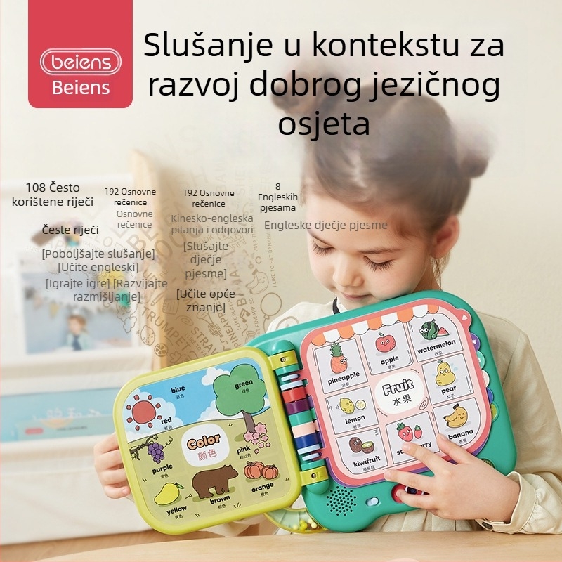 Beenshi dvojezična ranorazvojna igračka za djecu: prepoznavanje glasa, glazba i glasovni efekti, dodirni senzor, litijska baterija, 3C certifikacija