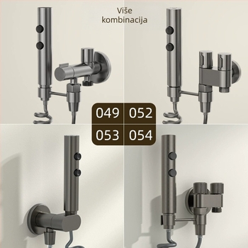 Set pištolj za tuširanje WC-a s bakrenim tijelom, spiralni priključak, za kućnu upotrebu (Radni tlak 2; unutarnji promjer 4)