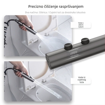 Set pištolj za tuširanje WC-a s bakrenim tijelom, spiralni priključak, za kućnu upotrebu (Radni tlak 2; unutarnji promjer 4)