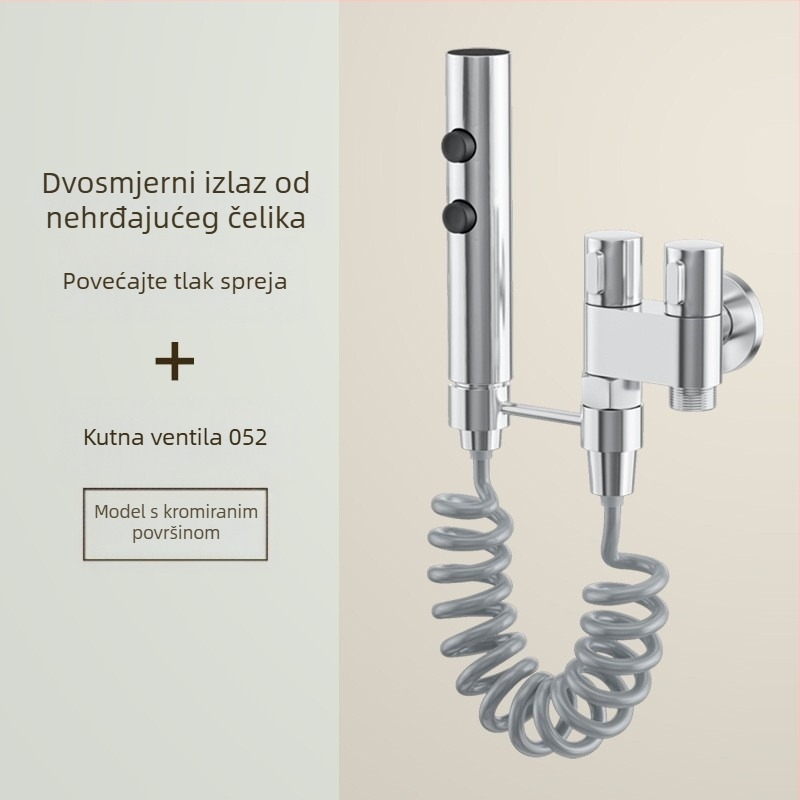 Set pištolj za tuširanje WC-a s bakrenim tijelom, spiralni priključak, za kućnu upotrebu (Radni tlak 2; unutarnji promjer 4)