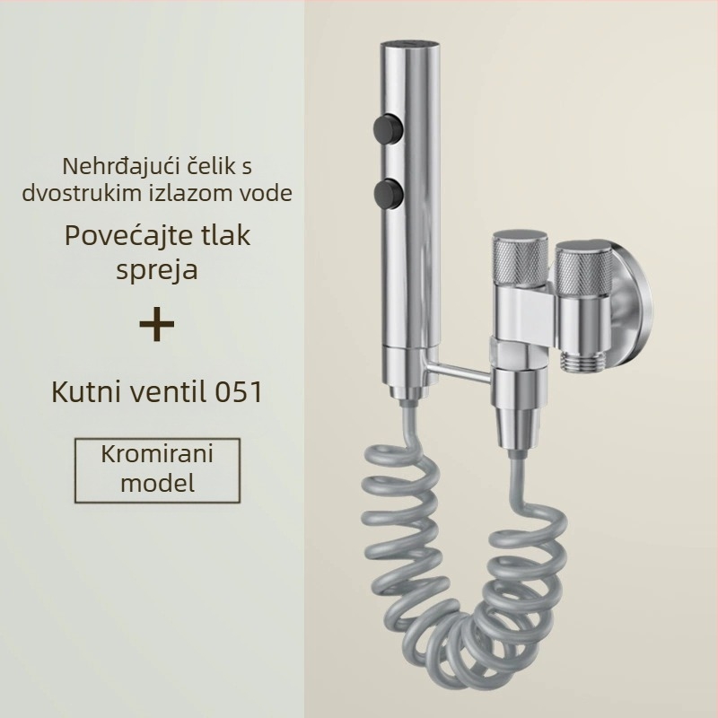Set pištolj za tuširanje WC-a s bakrenim tijelom, spiralni priključak, za kućnu upotrebu (Radni tlak 2; unutarnji promjer 4)