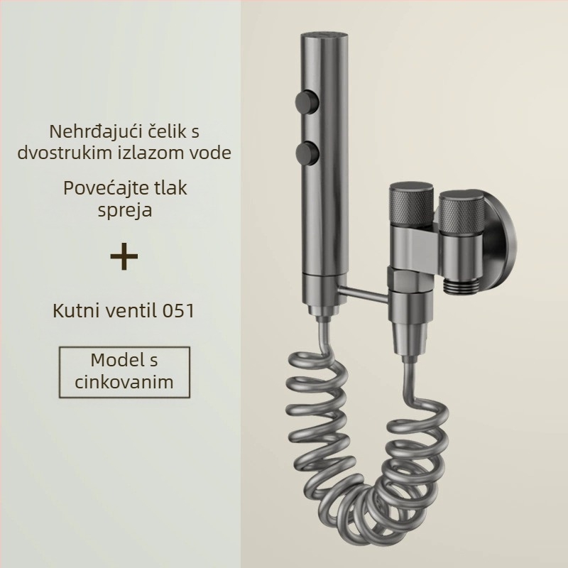 Set pištolj za tuširanje WC-a s bakrenim tijelom, spiralni priključak, za kućnu upotrebu (Radni tlak 2; unutarnji promjer 4)