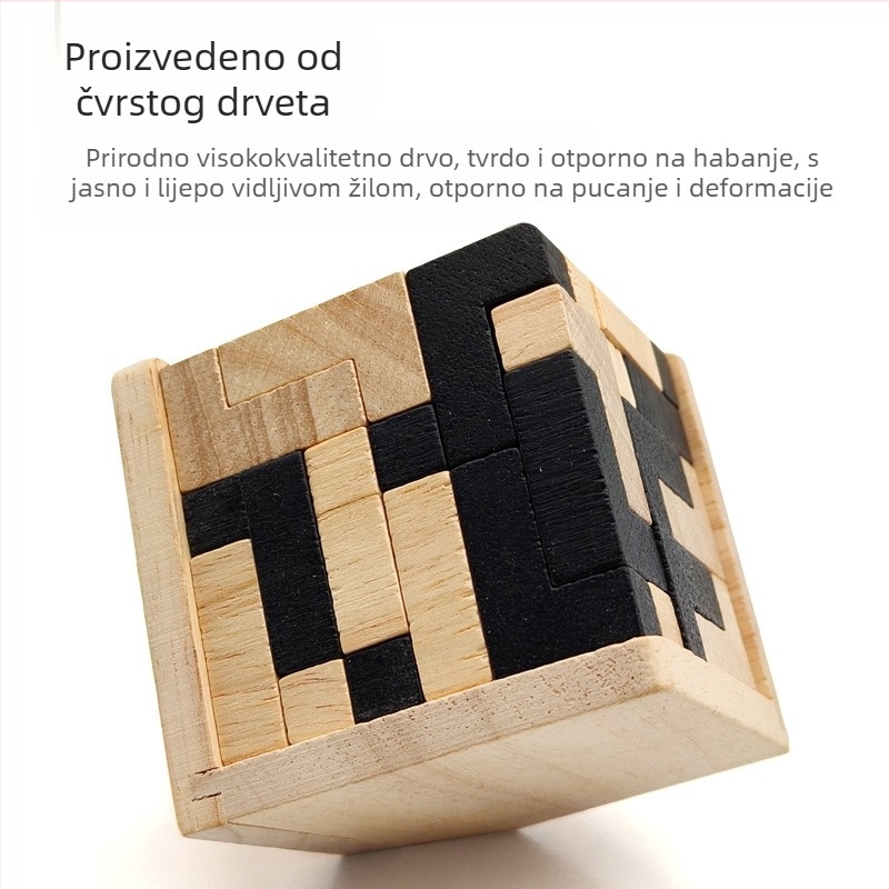 Drveni Luban ključ-puzle — 54T, inspiriran Tetrisom, za odrasle i tinejdžete od 14 godina, olakšava stres, blister pakiranje