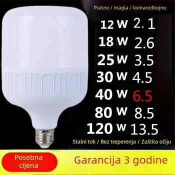 LED žarulja s E27 utičnicom, 220V, IP43 zaštita, vijek trajanja 100000 h