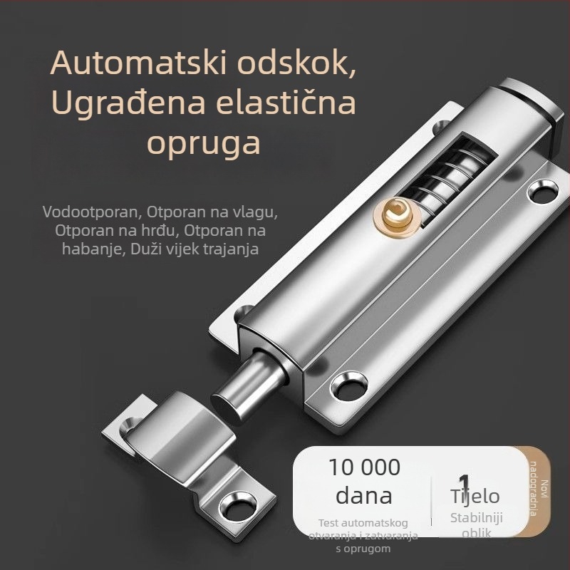 Automatska vrata brava s opružnim čepom - nehrđajući čelik, elektroplatirani završni sloj, model: Drugo