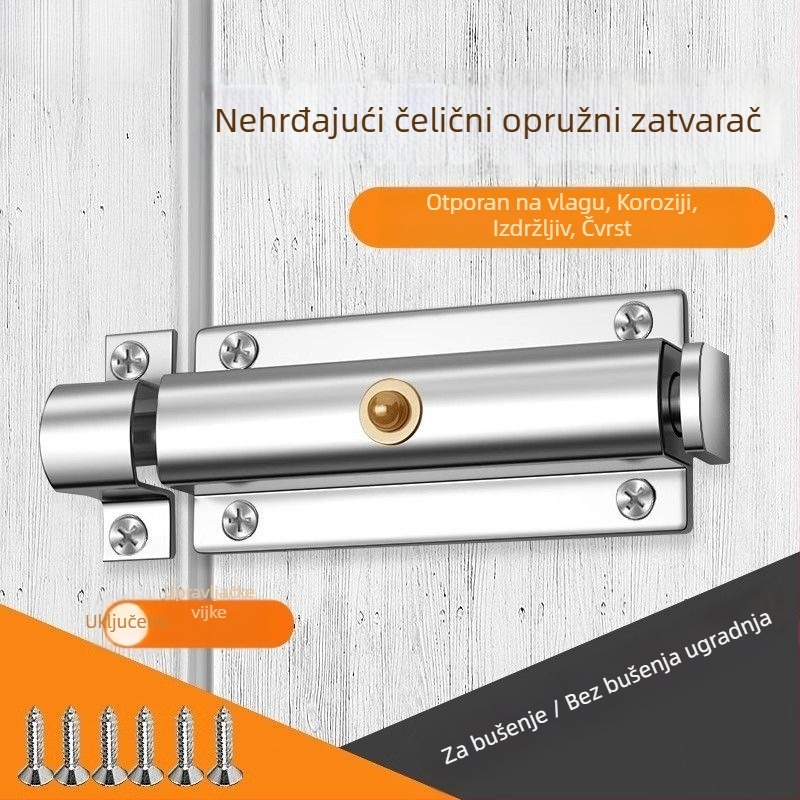 Automatska vrata brava s opružnim čepom - nehrđajući čelik, elektroplatirani završni sloj, model: Drugo