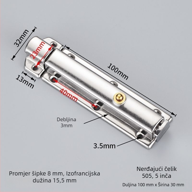 Automatska vrata brava s opružnim čepom - nehrđajući čelik, elektroplatirani završni sloj, model: Drugo