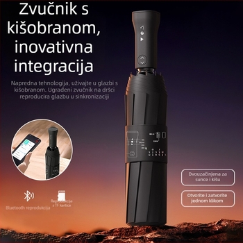 Automatski sunčani kišobran s 10 rebara, okvir od željeza, drška od željeza, platno vinil 280T