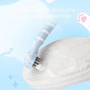 Miaojie dvostruka četka za cipele – dvostrana s mekim i tvrdim dlačicama, dugački držak, za kućnu upotrebu