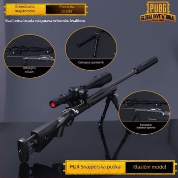 M2 klasični legirani snajperski model oružja, set od 4 komada, 30 cm dekorativni predmet