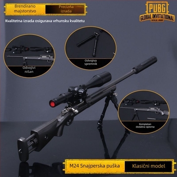 M2 klasični legirani snajperski model oružja, set od 4 komada, 30 cm dekorativni predmet