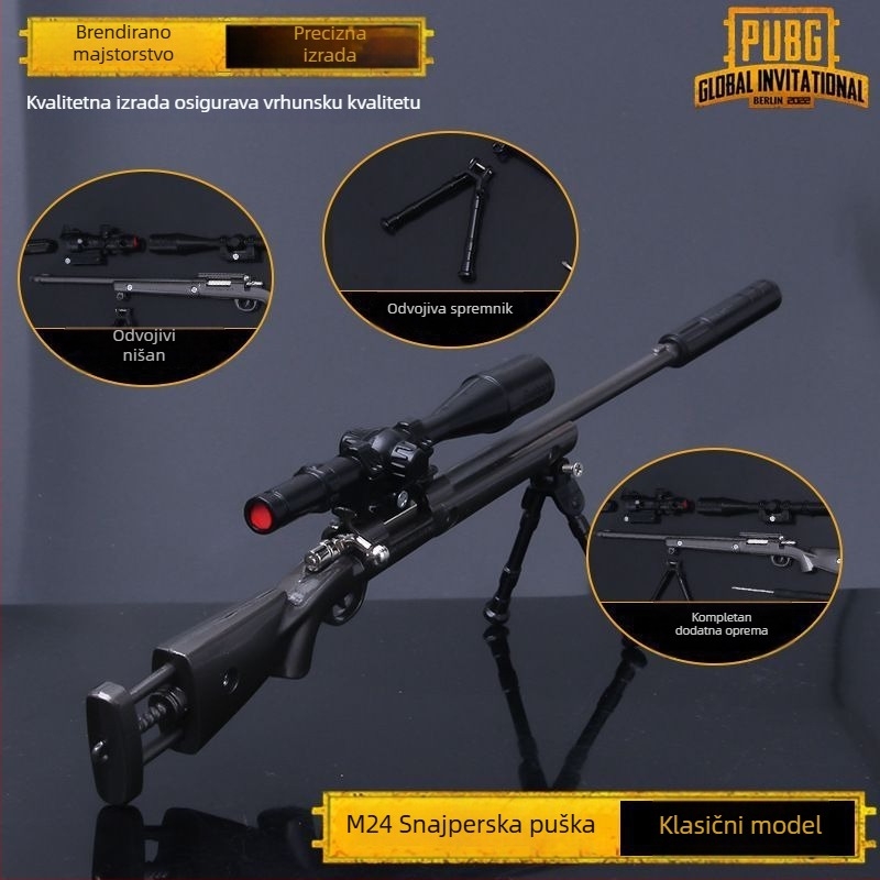 M2 klasični legirani snajperski model oružja, set od 4 komada, 30 cm dekorativni predmet