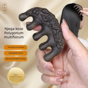 Drveni češalj s Polygonum multiflorum za masažu vlasišta i stimulaciju meridijana – Tradicionalna kineska medicina