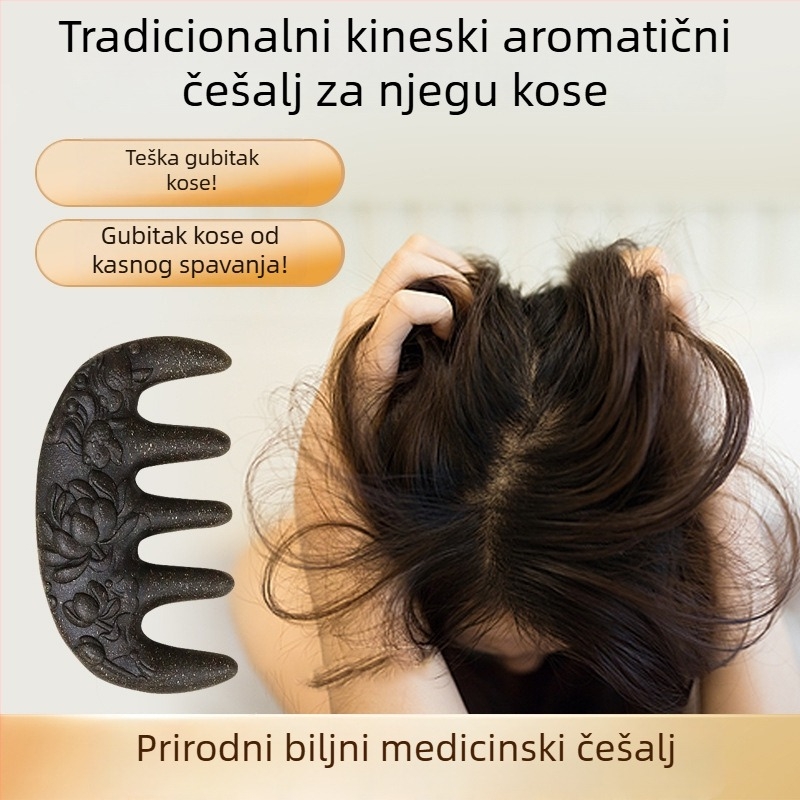 Drveni češalj s Polygonum multiflorum za masažu vlasišta i stimulaciju meridijana – Tradicionalna kineska medicina