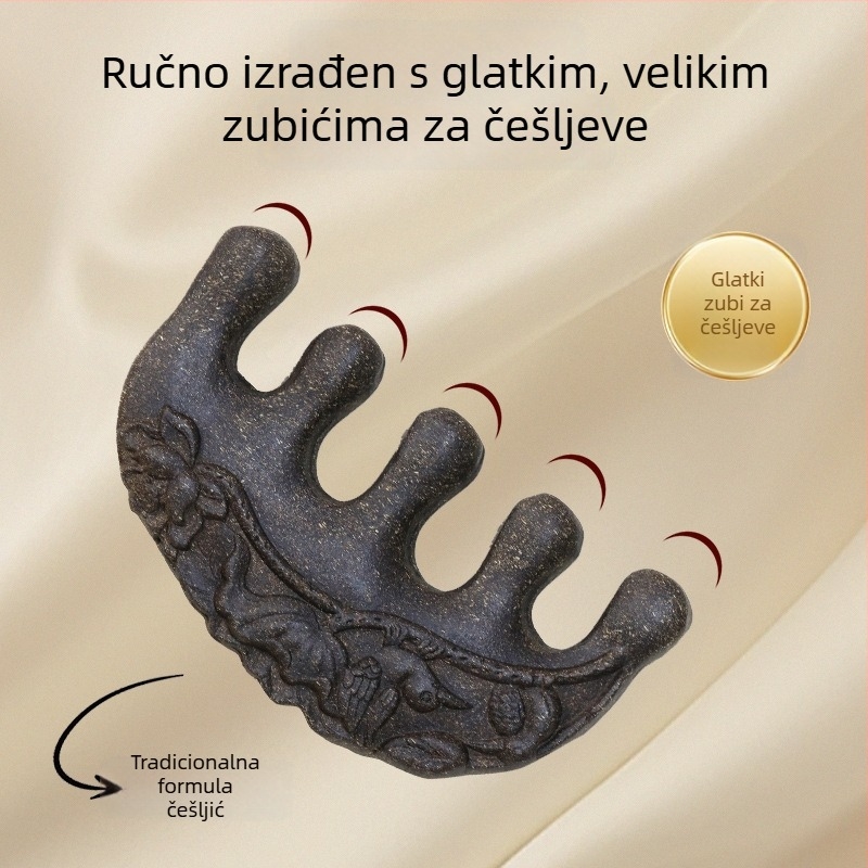 Drveni češalj s Polygonum multiflorum za masažu vlasišta i stimulaciju meridijana – Tradicionalna kineska medicina