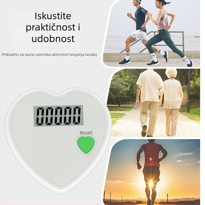 Pedometar za trčanje – jednofunkcionalni, ABS materijal, prilagodljiv logotip, 500 komada u kutiji