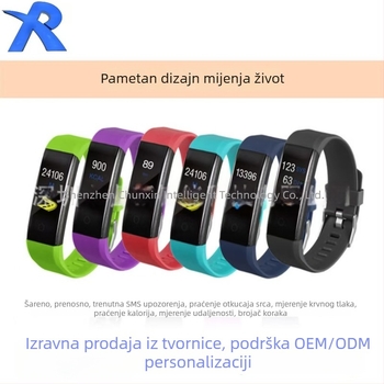 Pametni narukvica s praćenjem srčanog ritma i brojača koraka, Bluetooth podsjetnici, trajanje baterije 7–14 dana, kućište od aluminijskog legura