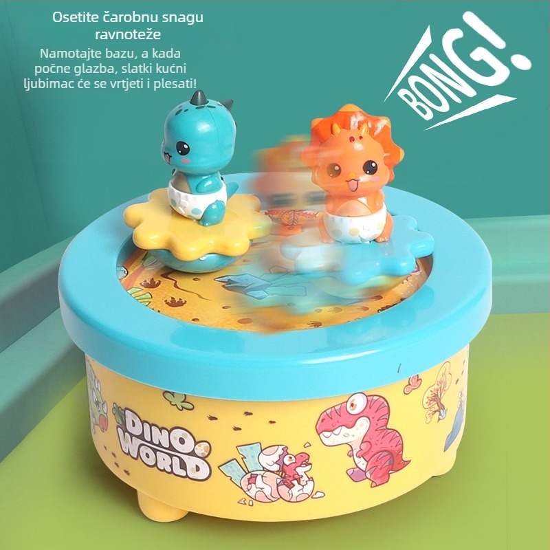 Rotirajući glazbeni ukras za božićno drvce s dinosaurem, svjetlo i zvukovi (plastika • obojano • prilagodljivo obradivanje • tiskanje logotipa • ovlaštene privatne robne marke)