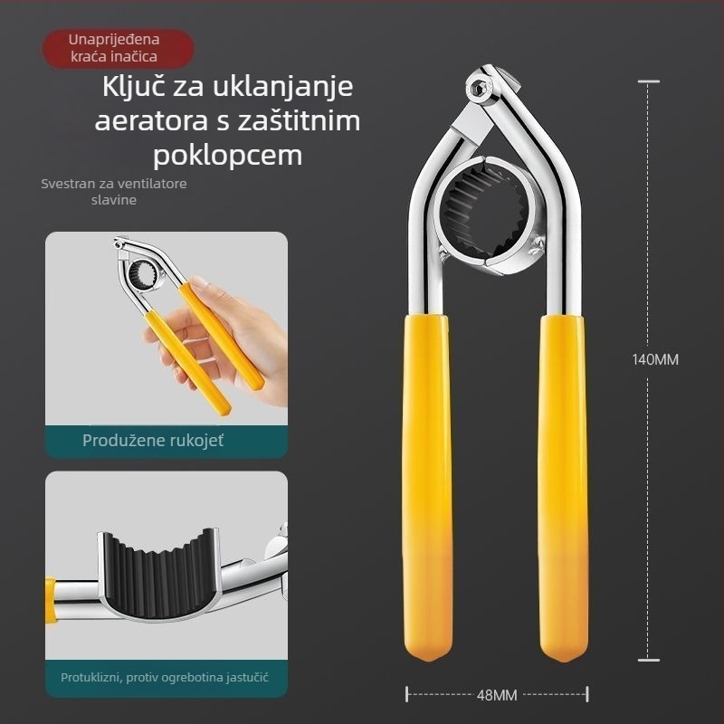 Alat za uklanjanje aeratora slavine s kliještima – karbonska čeljust/plastika, moderni minimalistički dizajn, Jiang self-flow