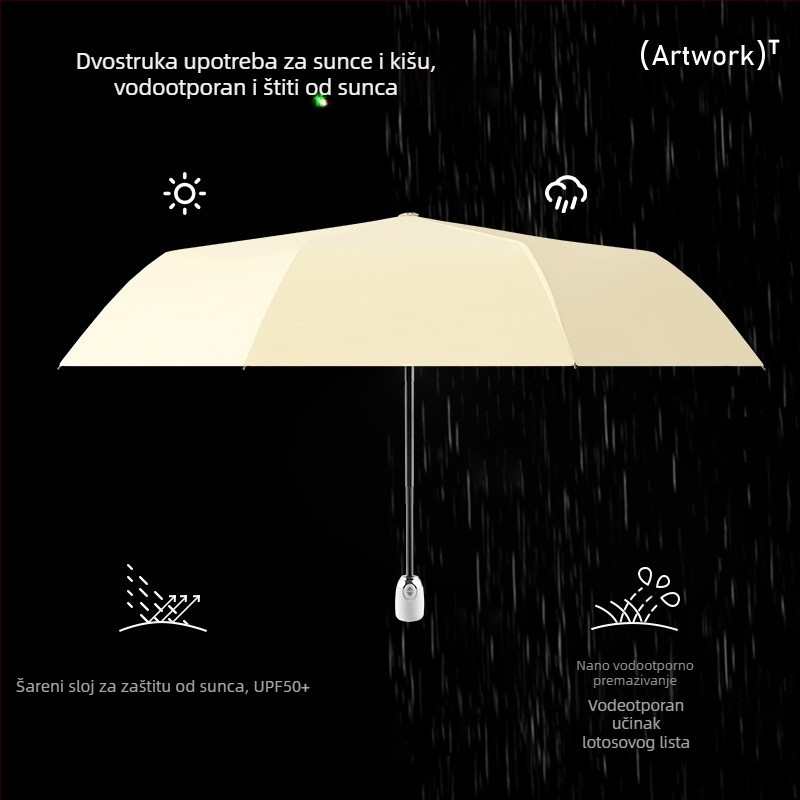 Kišobran s slatkim crtić dizajnom, 8 rebara, automatsko otvaranje i zatvaranje, UV zaštita UPF>50, aluminijska šipka, EVA ručka
