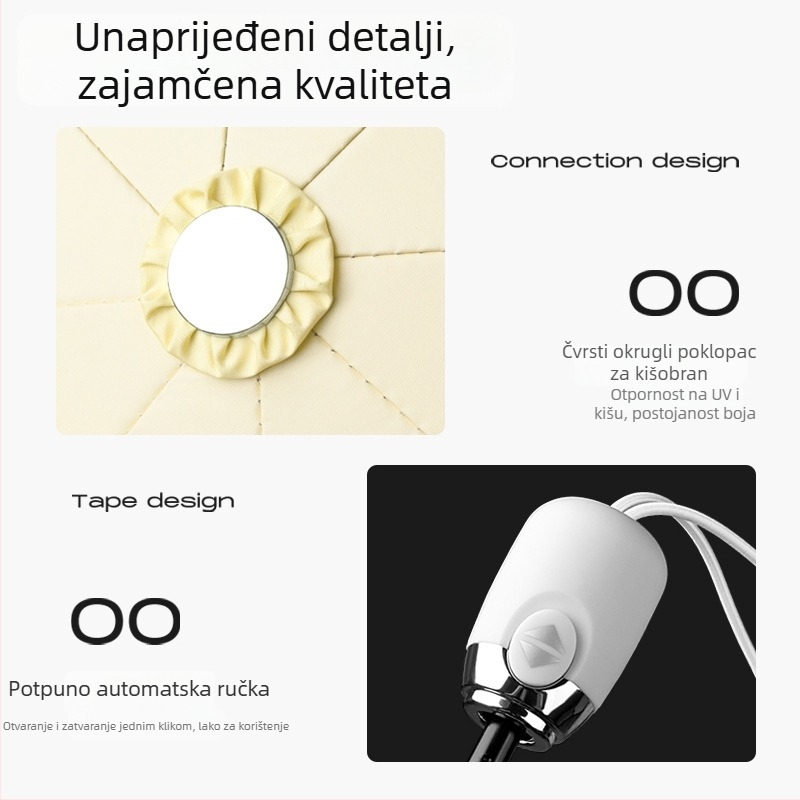 Kišobran s slatkim crtić dizajnom, 8 rebara, automatsko otvaranje i zatvaranje, UV zaštita UPF>50, aluminijska šipka, EVA ručka