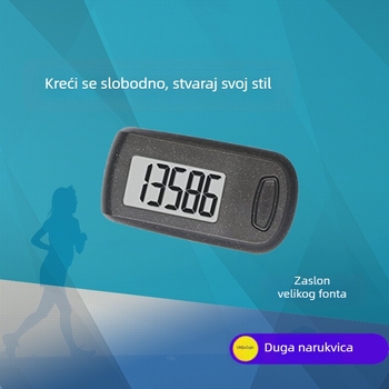 Pedometar s 3D velikim zaslonom, jednofunkcijski, ABS kućište, pogodan za starije osobe za trčanje i hodanje