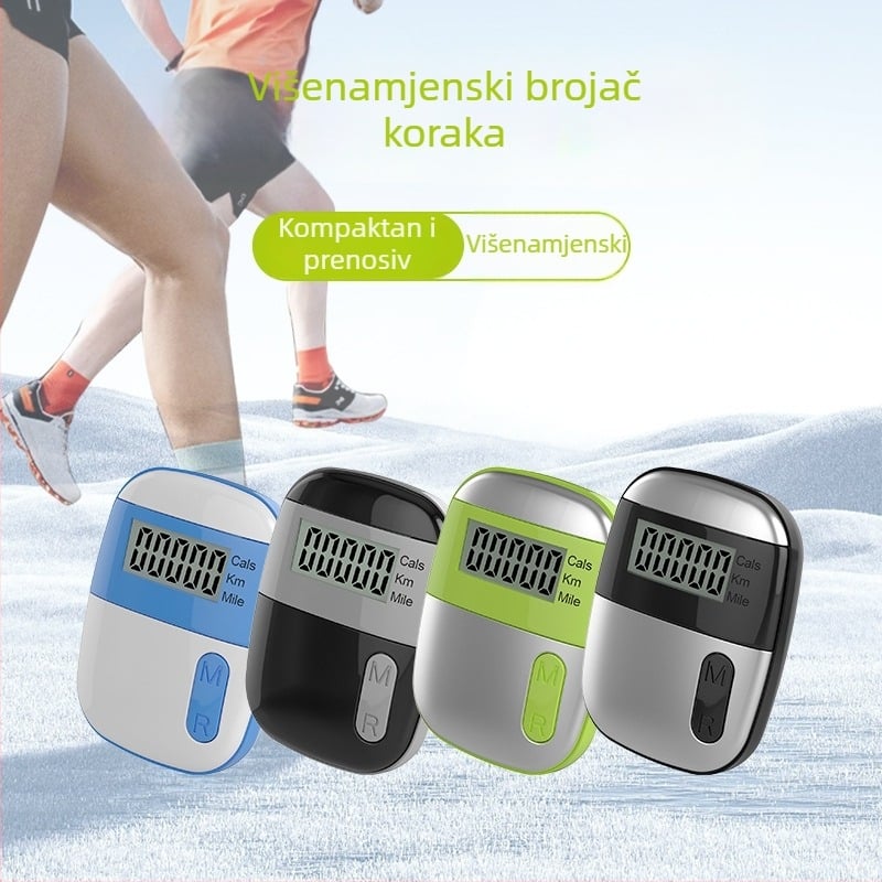 Pedometar s tajmerom, prijenosni višenamjenski pedometar, ABS materijal | HX marka