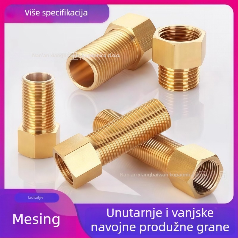 Bakreni produžni spoj za slavinu s unutarnjim i vanjskim navojem