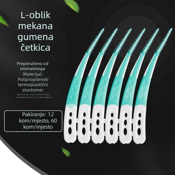 Silikonska interdentalna četkica, mekane vlakna, ortodontska četkica, model Soft rubber interdental brush i, 60 komada