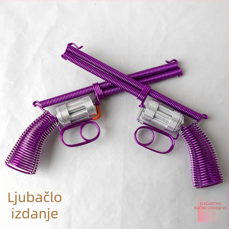 Glazbena kutija, stil revolvera, ručno izrađena, tkanina aluminijske žice, plast/smola