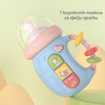 Električna bebi igračka sa svjetlima i glazbom, uspavljujuća bočica zvončić, bilingvalna rana edukacija za djecu 0–3 godine