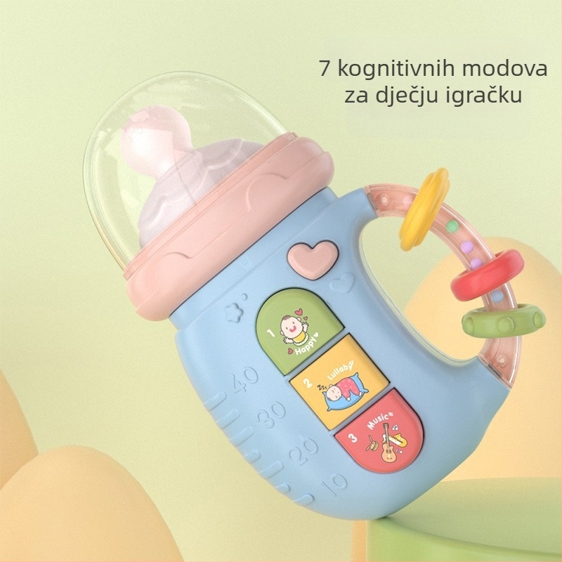 Električna bebi igračka sa svjetlima i glazbom, uspavljujuća bočica zvončić, bilingvalna rana edukacija za djecu 0–3 godine