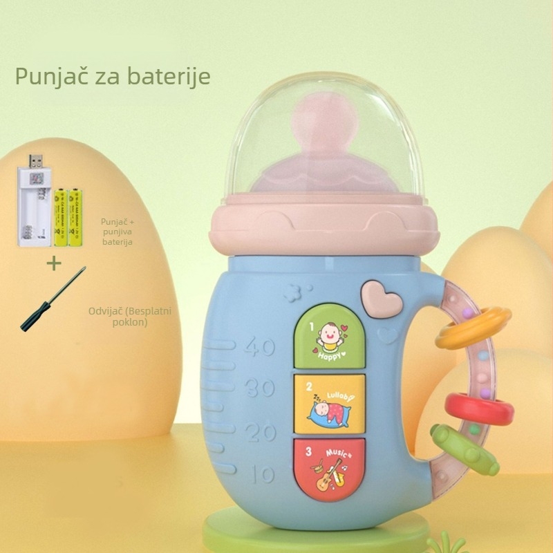 Električna bebi igračka sa svjetlima i glazbom, uspavljujuća bočica zvončić, bilingvalna rana edukacija za djecu 0–3 godine